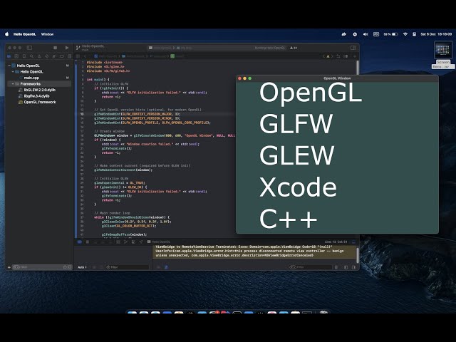 How to create first OpenGL and GLFW C++ project in Xcode | Apple M4 Pro