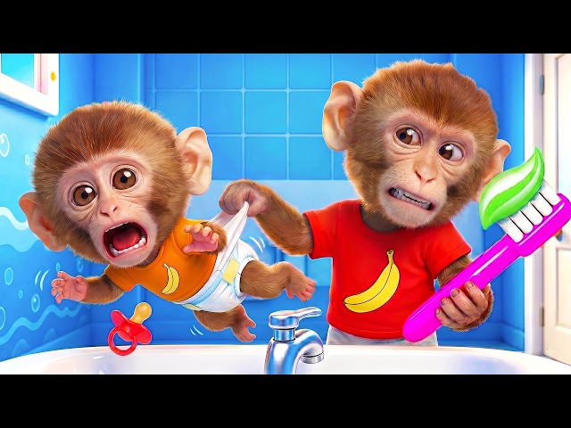 Mix - Brush Your Teeth + Wheel On Tractors | BEST Nursery Rhymes & Kids Songs with Baby Monkey