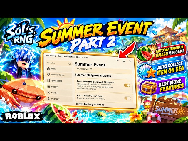 [BEECON HUB] Sol's RNG THE BEST Script (NEW EXCLUSIVE SUMMER FEATURES) | *PASTEBIN*