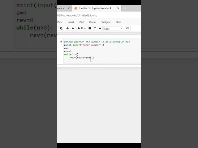 #check whether the number is pallindrom or not,..........#print #program #python