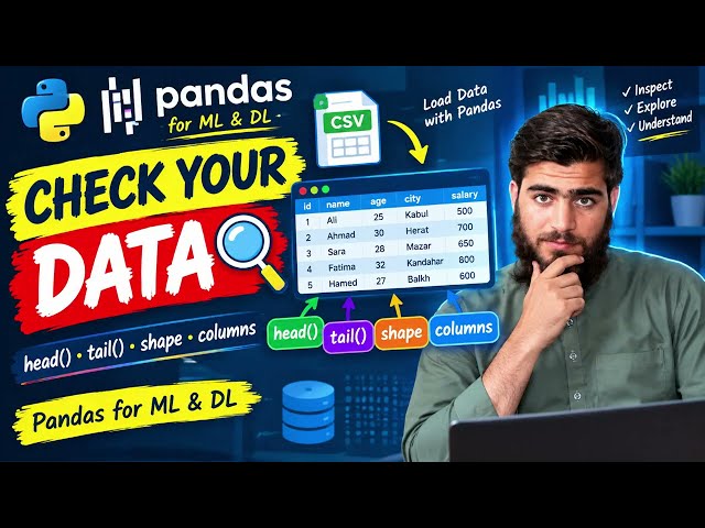 #6 How to Check Your Data in Pandas | head(), tail(), shape, columns & info()