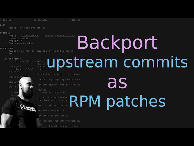 Generate RPM patches from upstream commits