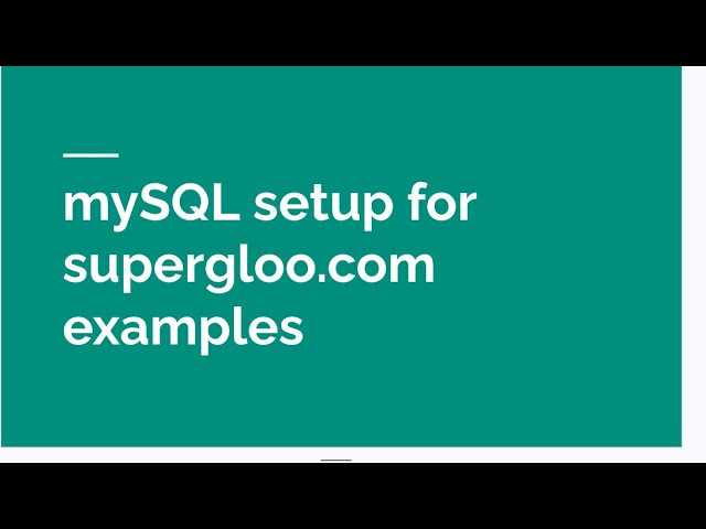 mySQL setup for Apache Spark and Apache Kafka examples