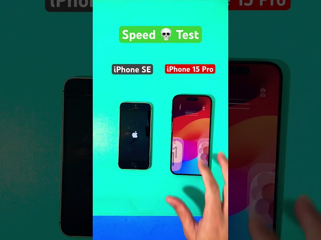 iPhone SE vs iPhone 15 Pro Speed Test #💀 #shorts #iphone #speed