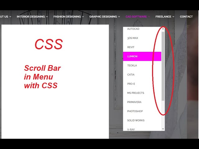 Scroll bar in Menu with CSS