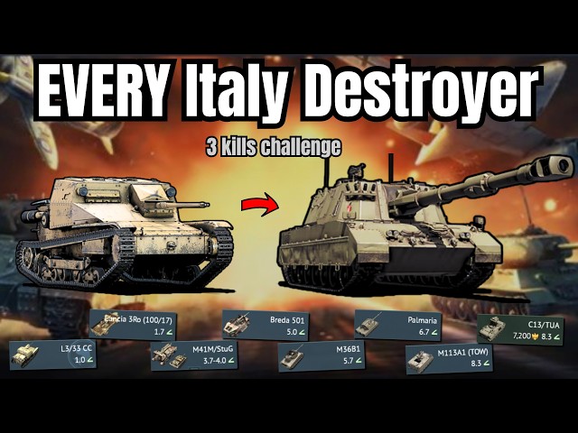 3 kills with EVERY Italian TD!🔥(+20 vehicles) | I'm THRILLED to have discovered this😱| Pizza country