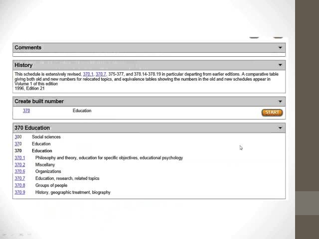 Dewey Decimal Classification, Summer 2014, Session 1