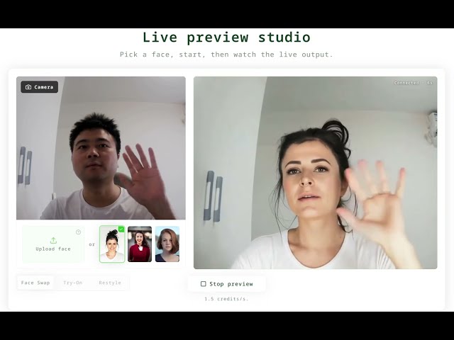 Real-Time AI Face Swap in Action: Before vs After