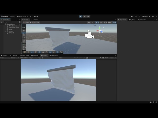 1 Minute 6 Second Unity Cloth Physics System | Dynamic Hanging Cloth