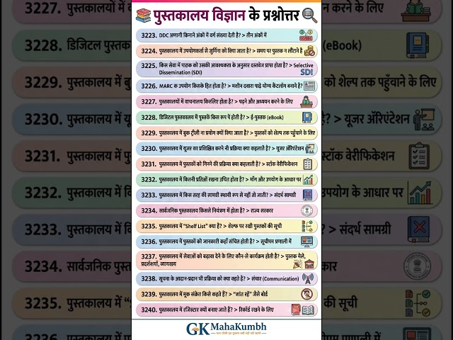 बिहार लाइब्रेरियन 🎯 | लाइब्रेरी साइंस क्वेश्चन |लाइब्रेरियन प्रश्न उत्तर #libraryscience #librarian