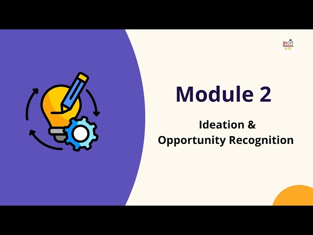 Module 2 - Ideation and Opportunity Recognition @BizBasicsIn10