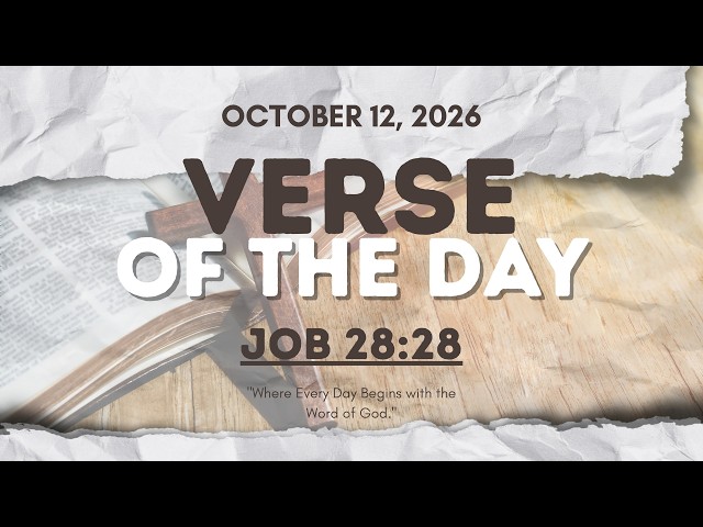 Verse of the Day | Job 28:28 [October 12, 2026]