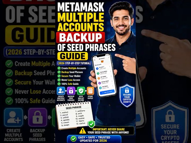 MetaMask Multiple Accounts Backup of Seed Phrases Guide (2026 Step-By-Step Tutorial