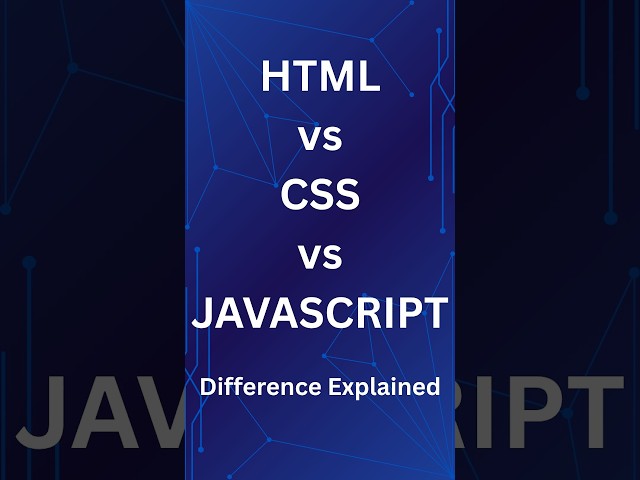 HTML vs CSS vs JavaScript — What's the Difference? 🤯