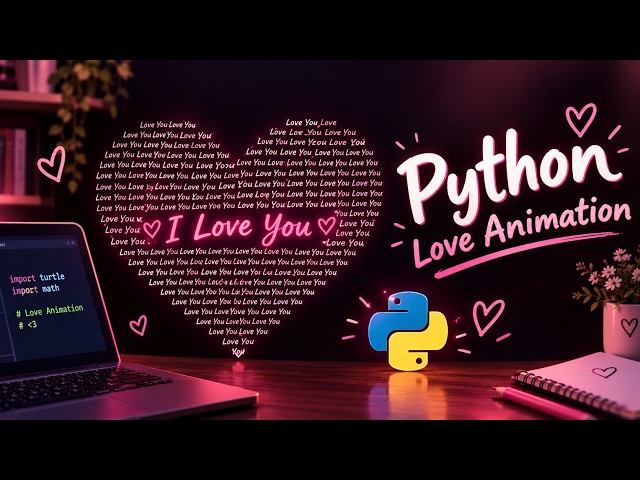 I Made a Love You Heart Animation in Python ❤️ | Python Turtle Project