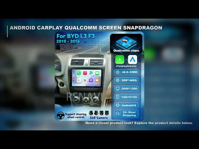 Android 16 CarPlay Auto Qualcomm 2K Screen Car Radio Player For BYD L3 F3 2010-2016 GPS Wifi 4G Navi