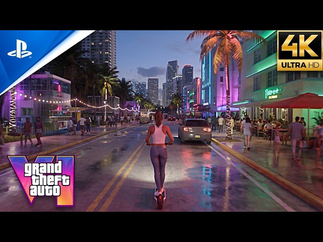GTA 6 Gameplay Exploring Open World of Vice City with Jason & Lucia *Fan Made Concept Graphics*