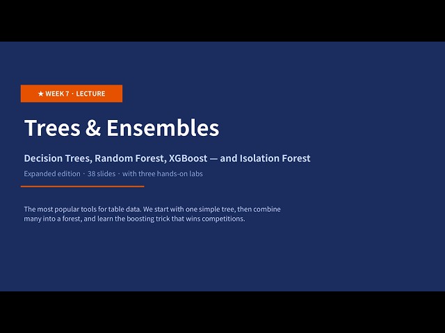 Financial Machine Learning Week 7 — Trees and Ensembles | Yonsei University