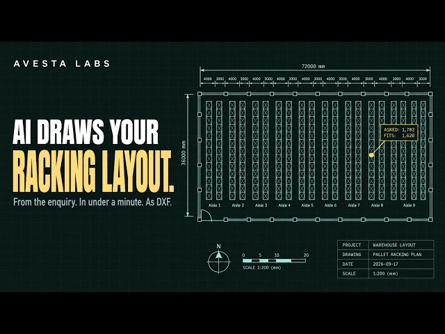 An AI coworker that draws your pallet racking CAD layout
