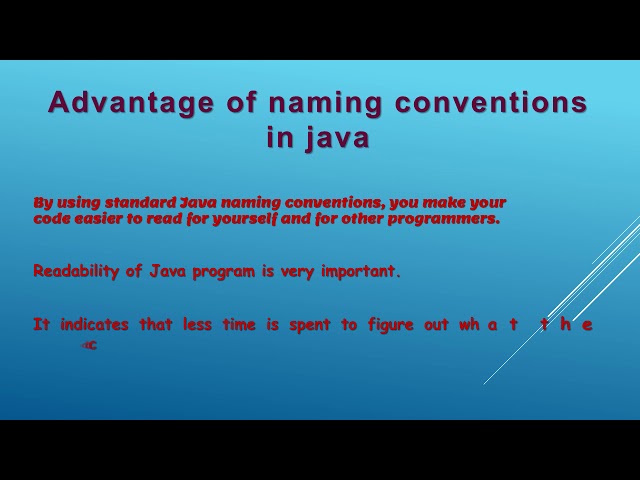 Java Naming conventions