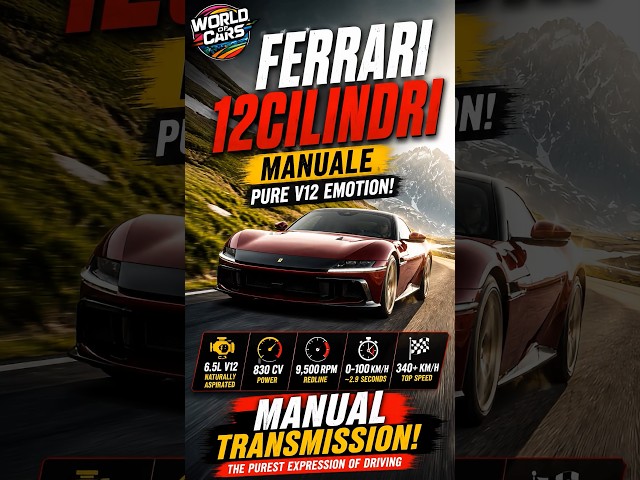 Ferrari 12Cilindri Manuale 🔥 830 CV V12 + Manual Gearbox! #Shorts
