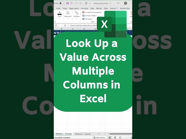 How to Look Up a Value Across Multiple Columns in Excel | INDEX MATCH + Kutools