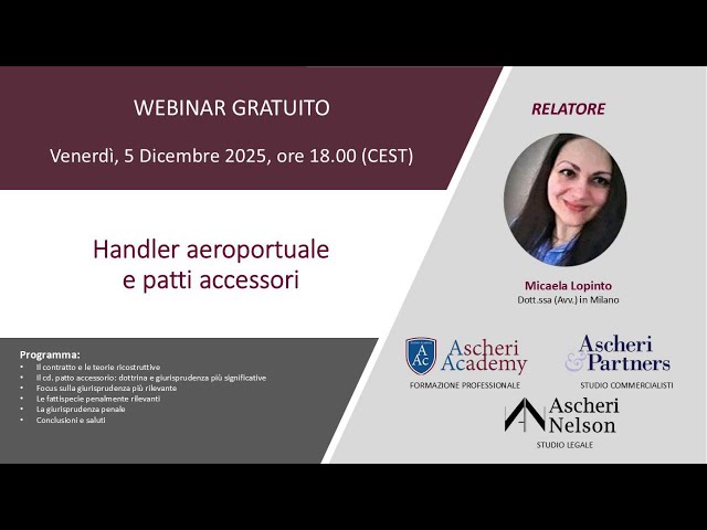 Webinar: Handler Aeroportuale e Patti Accessori