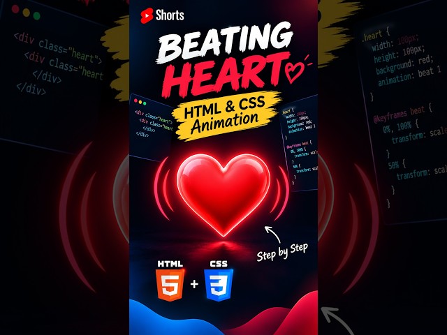 Beating Heart Animation using HTML and CSS❤️ | CSS Animation Tutorial for Beginners