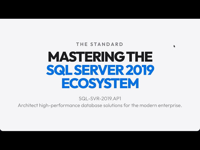 SQL Server 2019 | Master Database Administration, Security, Performance & Azure