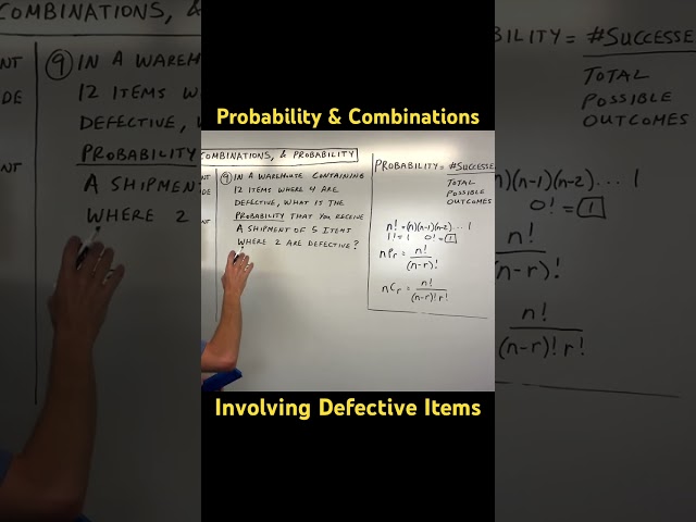 Probability & Combinations nCr Word Problem Involving Defective Items