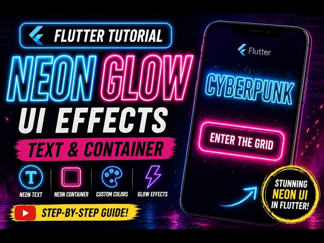 Flutter Neon Glow UI ⚡ Custom Text & Container Tutorial