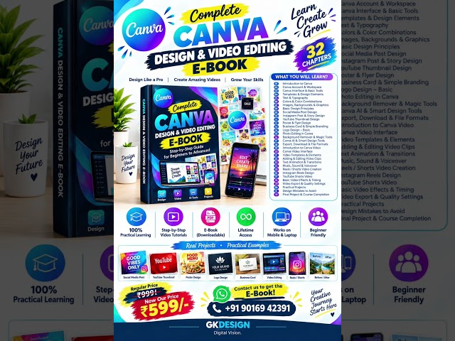 Canva Designing Tutorials E-book – Learn & Create