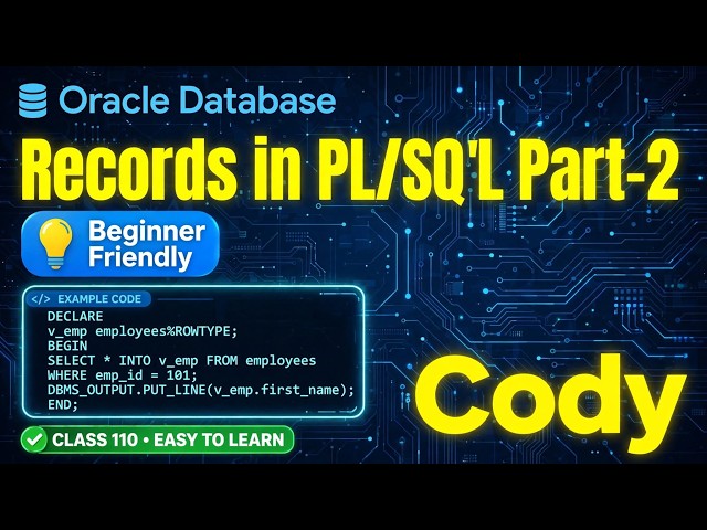 Record-2 part in PLSQL.
