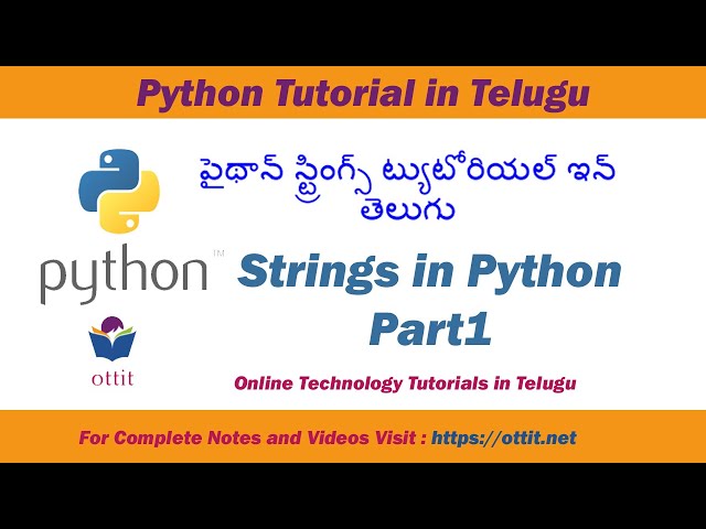 strings in python  | creation indexing slicing |  Python Tutorial for Beginners in telugu Part 10