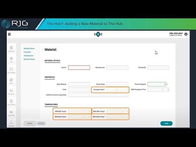 The Hub®: How to Add a Material | RJG Tutorial