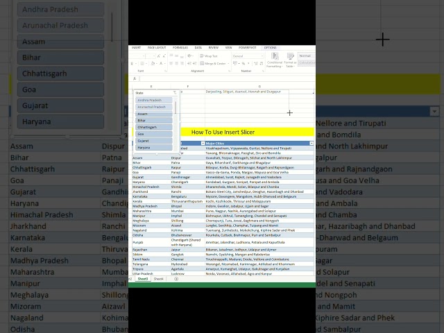 How To Use Insert Slicer In Excel #shorts #excel #shortvideo