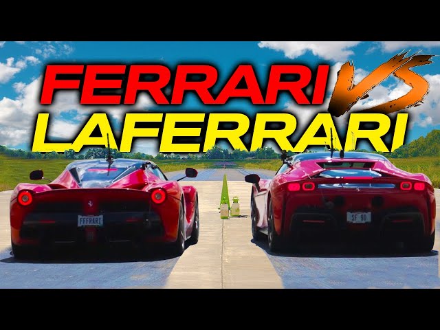 DRAG RACE! - FERRARI SF90 takes on *LaFERRARI* and BUGATTI CHIRON