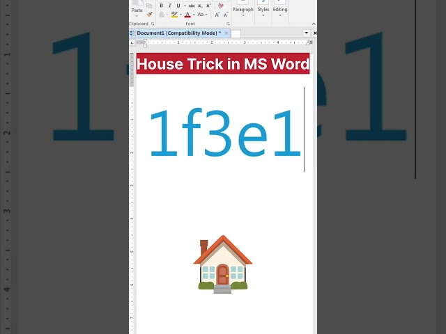 House Trick in MS Word | ms word tricks #shorts #msword #viralvideo