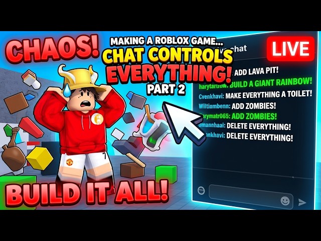 🔴Making a Roblox Game LIVE... But CHAT Controls Everything 💀 (Part-2)