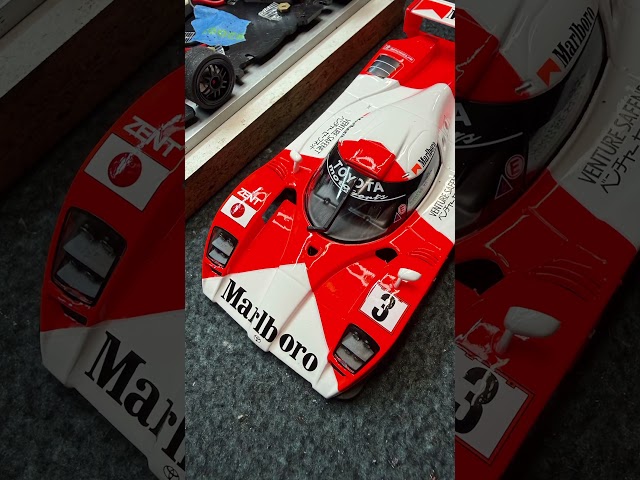 Brushing gloss varnish on to my #Revoslot protecting the decals from peeling with lane sticker. 🫣
