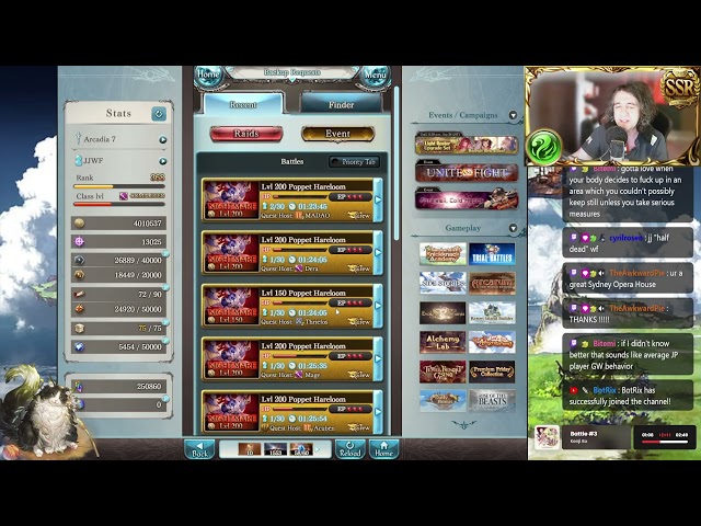 (25/9/26) GRANBLUE LIGHT GUILD WAR FINALS DAY 3 + 4 🟩 DAPHNE MALICE FARM (Part 1/2)