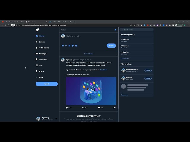 Tailwind CSS - Twitter Clone