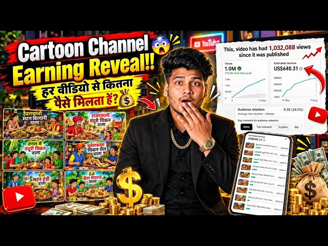 🤑 How much money do I make from every cartoon video? Cartoon Channel Earning Reveal | Cartoon Cha...