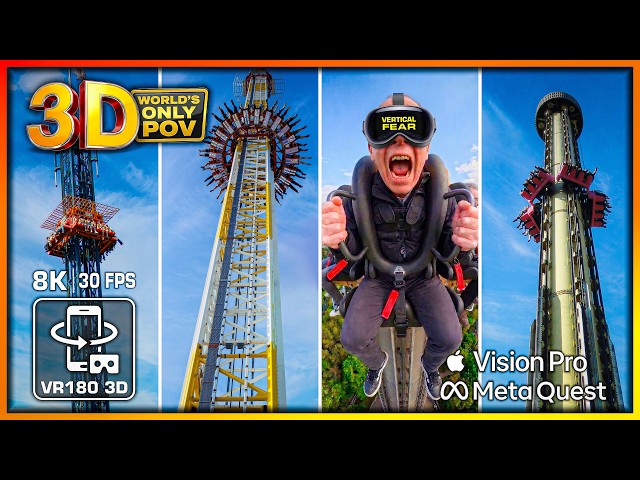 ULTIMATE VERTICAL FEAR 3D! 😱 8K Freefall Towers: NO WAY OUT 🟥 VR Experience VR180 Spatial Drop HDR