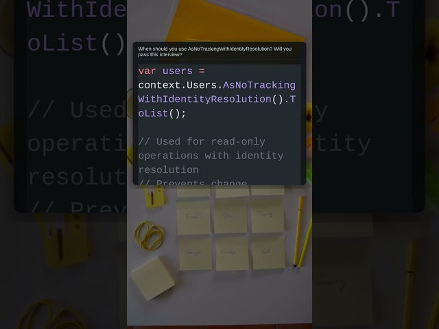 AsNoTrackingWithIdentityResolution | .NET Interview Question #Shorts #Csharp #Coding #Programming