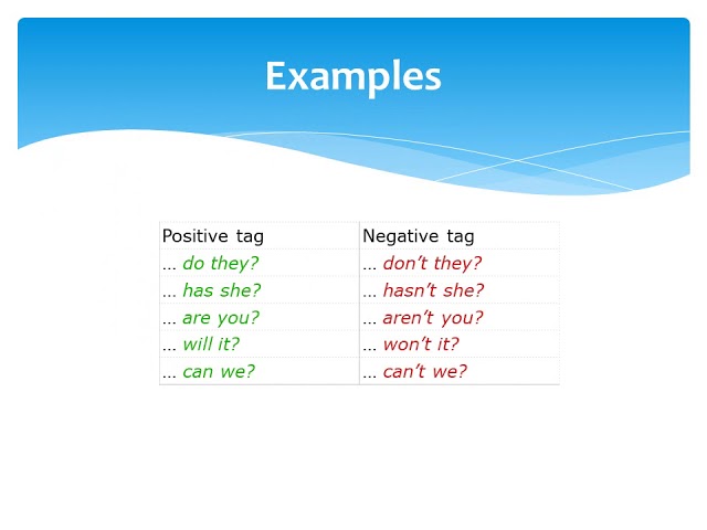 English Grammar   Question Tag