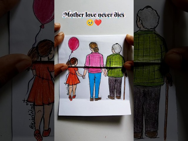mother love never dies 🥹❤️#motherdaughter #drawing #art #shorts #story