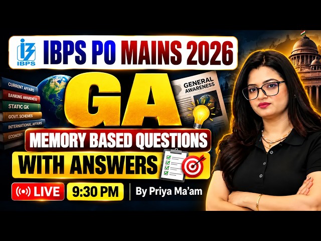 IBPS PO Mains 2026 | IBPS PO Mains General Awareness Memory Based Questions | By Priya Mam