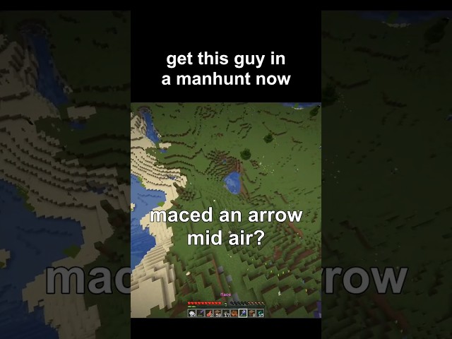impossible timing on an arrow? #minecraft
