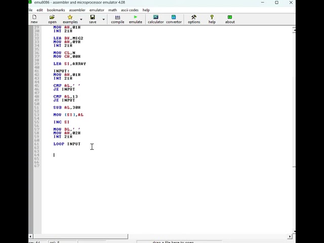 Uses 8086 microprocessor to count Even and Odd number in an Array